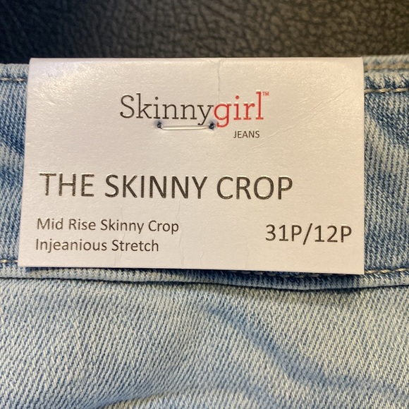 NWT Skinnygirl Pull On Skinny Crop Jean. Mid Rise Skinny Crop Ingenious Stretch - Picture 2 of 12